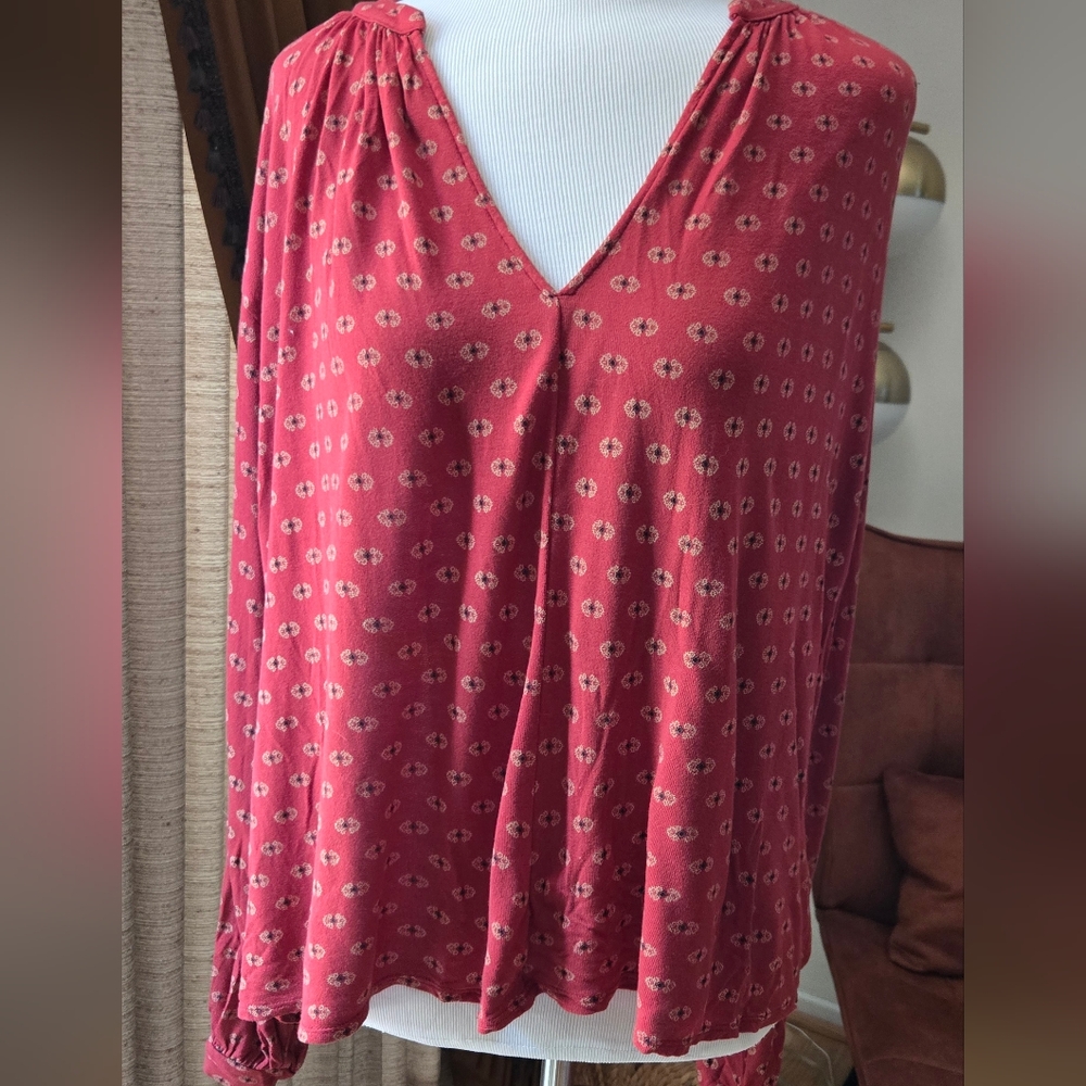 Urban Outfitters Red Patterned Top